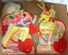 Vintage Valentine’s Day Card Cutouts Lot, 2 Pieces picture