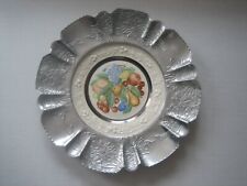 ALUMINUM FARBER & SHLEVIN TRAY WITH HOMER LAUGHLIN PLATE MADE IN USA  picture