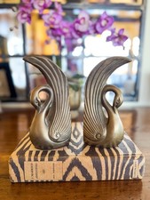 Swan book ends brass Art Deco Decorative  vintage 60'S  70s picture