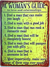 FREE SHIPPING BUY /make OFFER B4 it’s SOLD  Woman men funny 12x16 TIN SIGN #51 picture