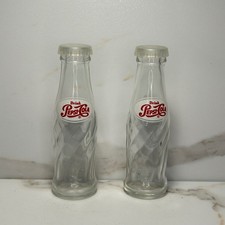 Vintage Pepsi-Cola Glass Bottle Salt and Pepper Shaker Set Advertising Novelty picture