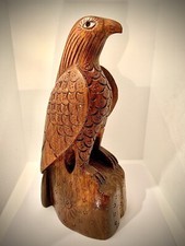 Beautiful Vintage Hand Carved Wooden Eagle Sculpture Carving Statue Folk Art picture