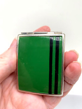 Brilliant Green, Art Deco  Vintage powder/rouge compact by Volupte.  c. 1930s. picture