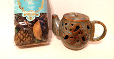 RARE POTPOURRI holder TEAPOT shape +BONUS fragrant 5.3 oz India picture