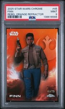 2025 Topps Chrome Star Wars Finn #45 Rebel Orange /25 PSA 9 POP 1 picture
