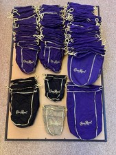 Crown Royal Drawstring Bag Lot of 102 – Purple, Black & Tan Assorted Sizes picture
