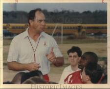 Press Photo Rutledge High School Football Talks to Players at Practice picture