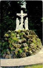 Crucifixion Group Entrance Sanctuary Sorrowful Mother Portland OR Postcard Mirro picture