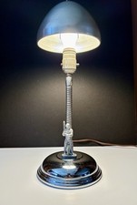 Antique Art Deco Chrome 1940s 50s Baseball Player Desk Table Lamp Light Boudoir picture