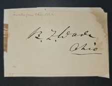 Autograph of Senator Benjamin Franklin Wade Ohio Radical Republican picture