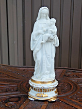 Antique Vieux paris porcelain  bisque madonna religious figurine statue picture