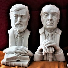 BORGES + CORTAZAR 2 WRITERS Resin BUSTS COLLECTION  ARGENTINA books Literature x picture