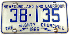 Newfoundland And Labrador Canada 1969 Auto License Plate Vintage Decor Collector picture