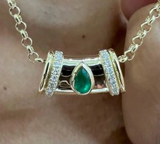 Exquisite Emerald with Diamond Pendant 18