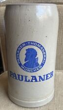 Paulaner Munchen Vintage German Beer Stein Mug Tall Cup Pottery Stoneware 1L picture