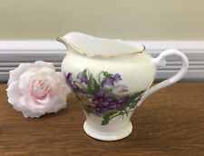 Small Bone China CREAMER by Aynsley made in England Purple Violets & Gold Trim picture