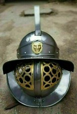 Antique Medieval Larp Armour Murmillo Gladiator Helmet Knight Crusader Helmet picture