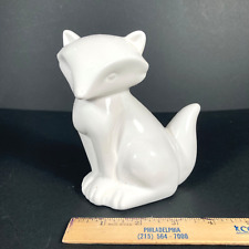 Modernist FOX Figurine White Ceramic Reynard Vixen 5.25 inches Hong Kong picture