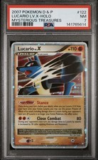 Lucario LV.X 122/123 Ultra Rare Holo-2007 D&P Pokémon Mysterious Treasures-PSA 7 picture