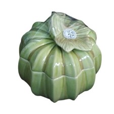Olfaire Majolica Rustic Covered Pumpkin Tureen with lid picture