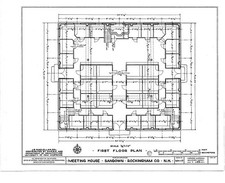 Photo:Sandown New Hampshire 1900s Meetinghouse First Floor Plan HABS picture