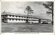 Camp Edwards Massachusetts ~ WWII Pvt Dewayne Delo ~ 1930-40s car ~ postcard picture