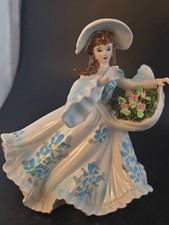 Lefton red label 482 lady vase applied flowers picture