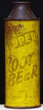Scarce C&C Super Root Beer 9 Oz. Vintage 1950’s Empty Steel Cone Top Soda Can picture
