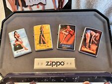 Vintage 1996 Zippo Salutes Pinup Girls Four Seasons HP Chrome Zippo Lighter Set picture