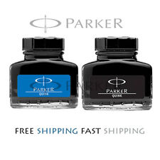 Parker Quink Fountain Pen Ink Bottle 30ml | Black & Blue Ink (Select Pack) FS picture