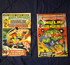 Marvel Comics Marvel Super-Heroes #37-38 Hulk & Sub-Mariner 1973 Lot of 2 picture