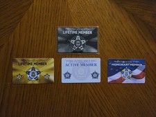 4 Pc - F.O.P - Metal LIFETIME MEMBER CARD - PVC POLICE Supporter CARDS  picture