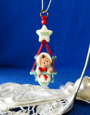 Hallmark Miniature Ornament 1988 Baby's First Christmas 2 1/4