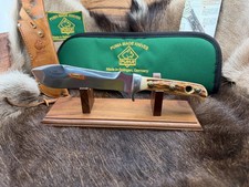 1985 Puma 6377  White Hunter With Stag Handles With Puma Green Pouch Nice A2 picture