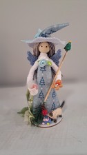 Handmade OOAK Kitchen Witch Doll Whimsical Christmas Holidays Decoration 7in picture