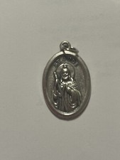 Silver Toned Base Catholic Saint St Jude the Apostle Medal Pendant, 1 Inch picture