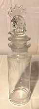 Antique Art Deco Heisey Glass Carl Cobel glass 3 piece Rooster Cocktail Shaker picture