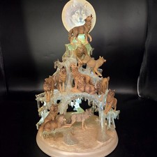BRADFORD EXCHANGE LEGEND OF THE WHITE WOLF LIGHTED TREE picture