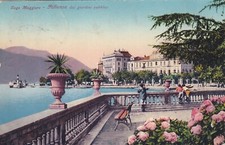 12987-LAKE MAJOR, PALLANZA FROM THE PUBLIC GARDENS, FOR GENOA, 20+20 c., 1928 picture