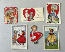 Lot of 6 Vintage Antique Valentine Postcards Cards 1910s-1940s Embossed Die Cut picture
