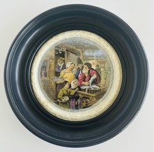Prattware Pot Lid Framed The Fish Barrow c 1845-1875 6.00 in. {15cm} diameter picture