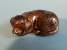 Handmade Resin Spotted Sleepy Dog Figure Figurine picture
