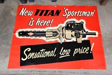 Vintage Titan Sportsman Chainsaw Sign Banner Poster Display Hardware store tool picture