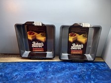 Vintage Kitchen EKCO Bakers Secret Brownie Square Pan 8x8x2 NOS Lot Of 2 picture