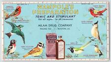 Vintage Advertisement Ink Blotter Birds Wampole's Preparation Tonic Stimulant picture