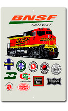Railroad BNSF Train Collector  Sign Tin Vintage Look Garage Bar Decor picture