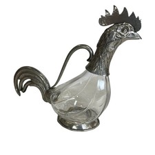 Vintage Etain 95% Pewter Rooster Wine Decanter Pitcher 14