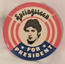 SPRINGSTEEN For PRESIDENT Vintage 1980's Pinback Button BRUCE picture