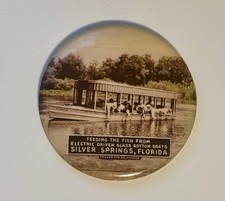 1930s Silver Springs Florida Souvenir Celluloid Advertising Pocket Mirror picture