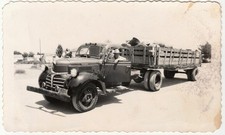 1948-53 Dodge B-Series Pilothouse Stake Truck Driver Vintage Snapshot Photo picture